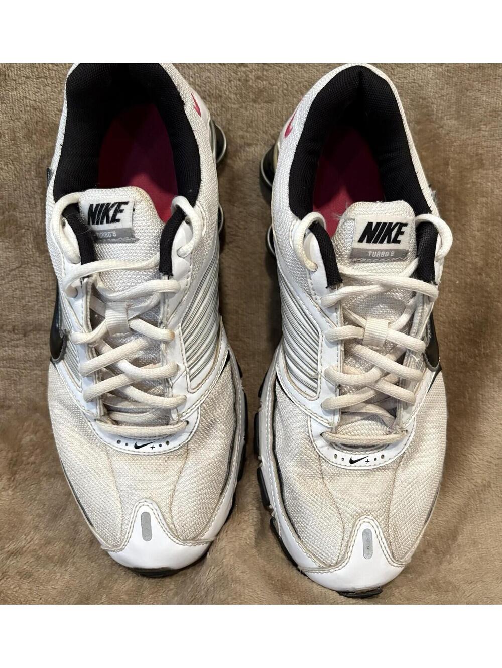 Nike Shox Turbo 8 Women's Running Shoes Size 8.5 White/Black/Pink